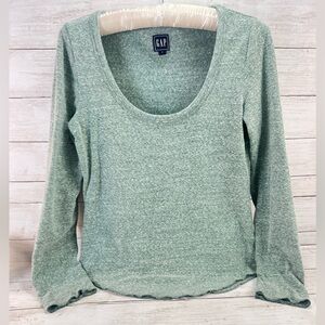 GAP Sweater Women's SP Small Petite Green  Knit Long Sleeve Pullover